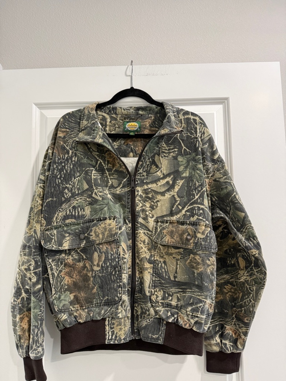 Cabela's Realtree-Style Camo Jacket - Green/Brown sz l